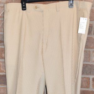 nwt Lauren Ralph Lauren Dress Pants Mens 42Wx32L Brown and White Casual New